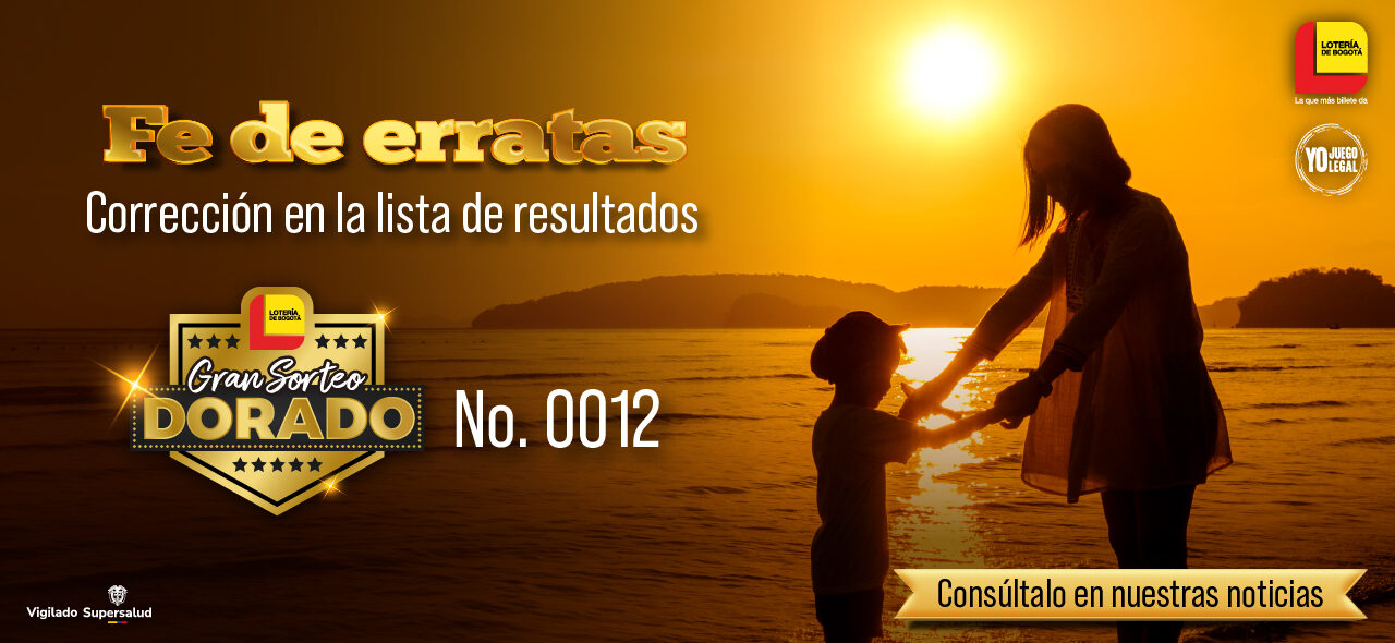 Fe de erratas, sorteo extraordinario 0012