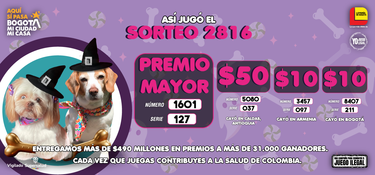 Resultados sorteo 2816