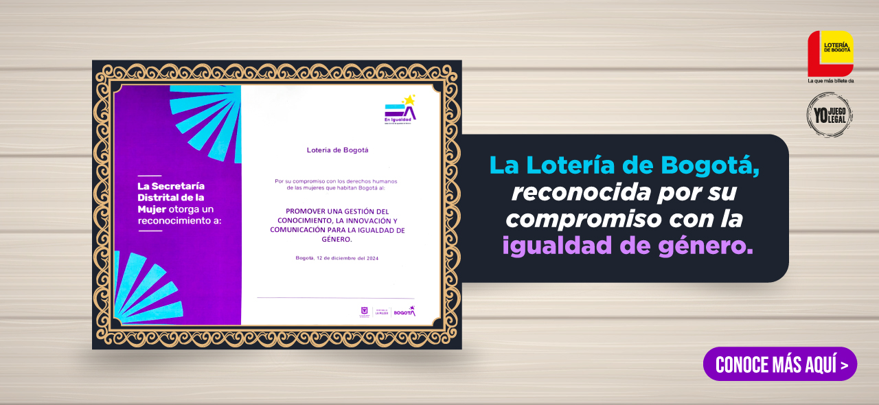 Reconocimiento Lotería de Bogotá Sello igualdad de género