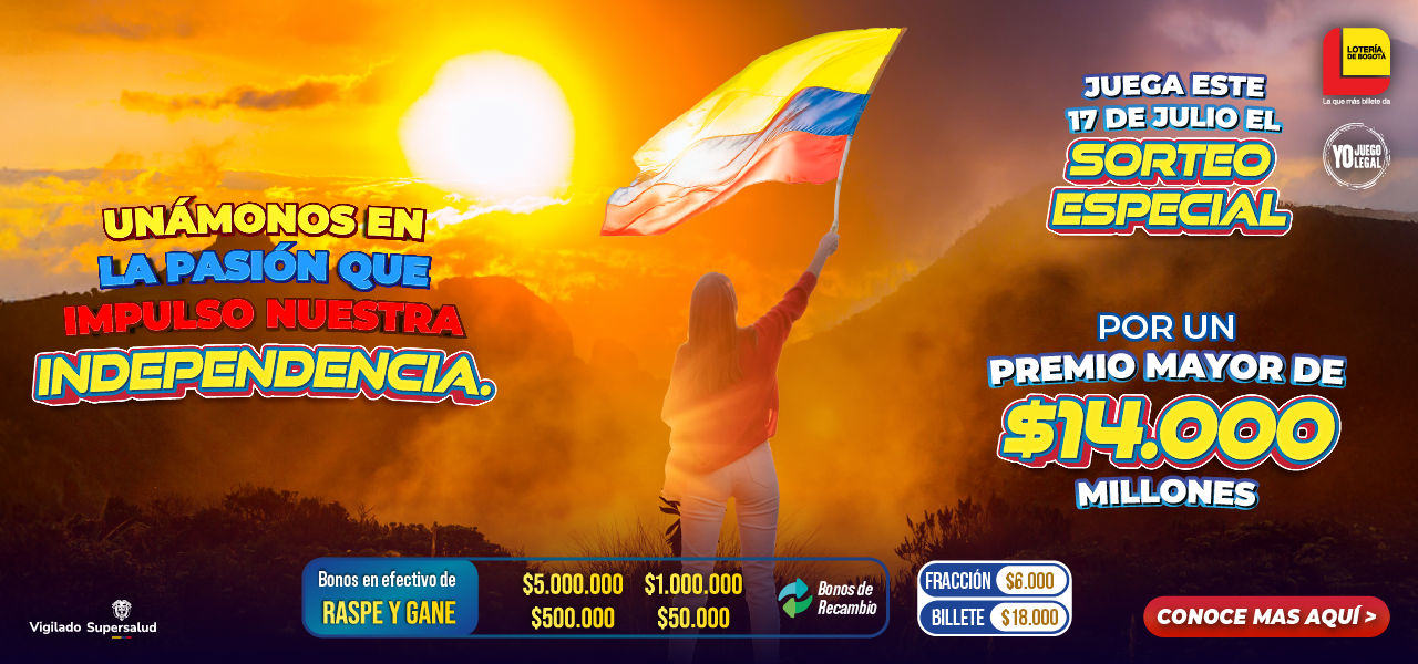 Celebra la Independencia con la Lotería de Bogotá