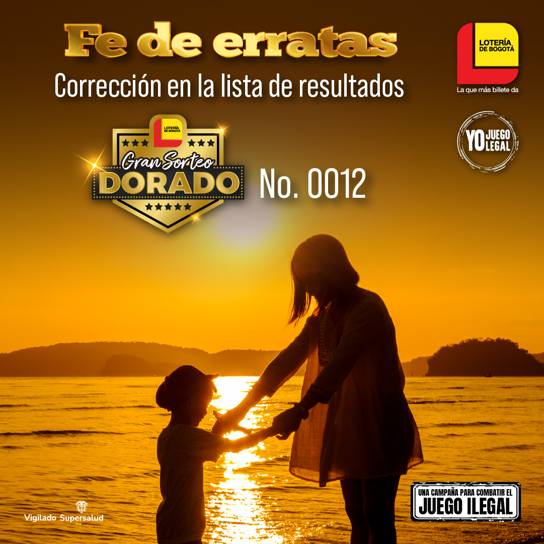 Fe de erratas, sorteo extraordinario 0012